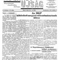 Nógrádi Ujság 2. évfolyam 40. szám (1947. október 5.)